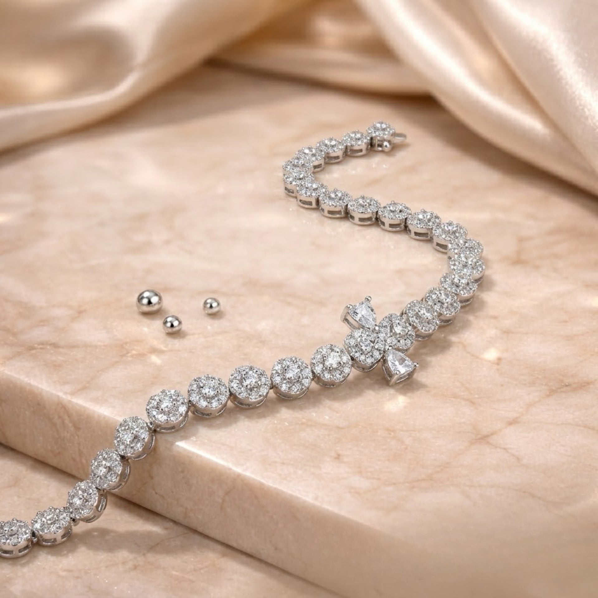 Elegant Sparkling Silver Anklet