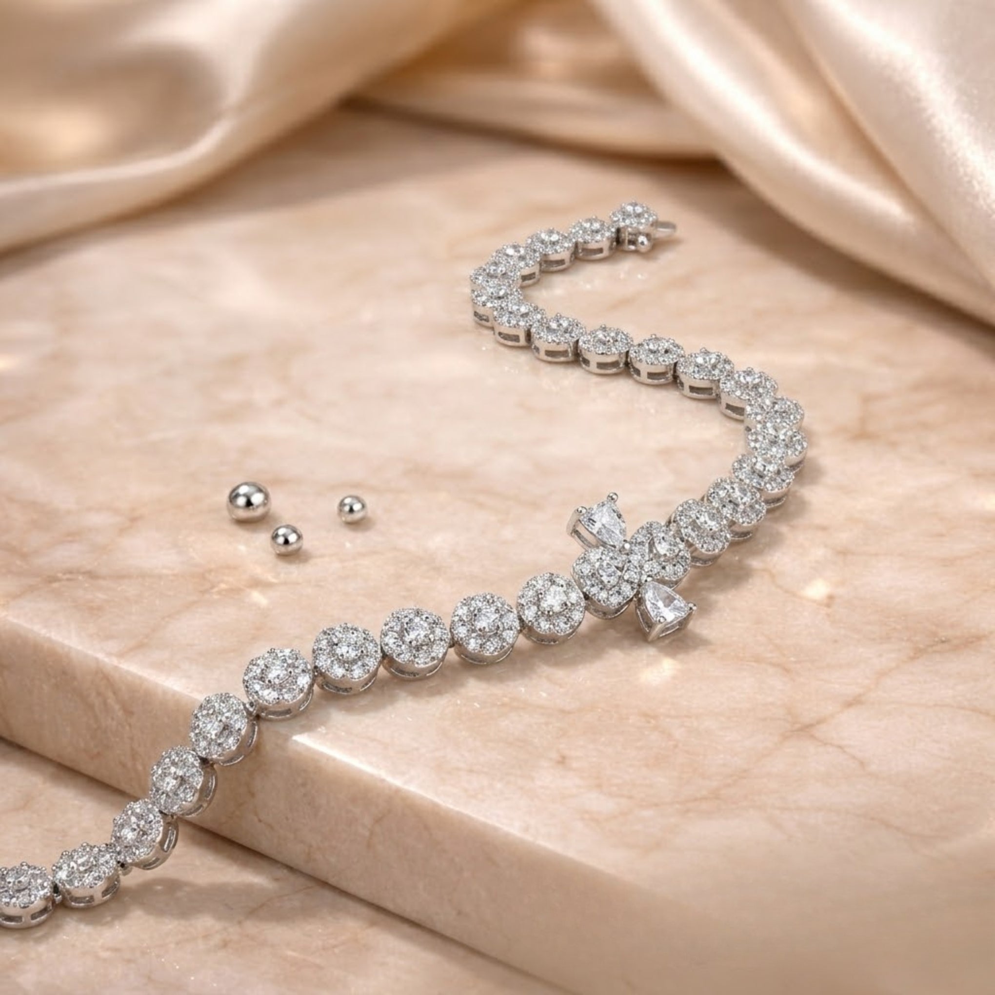 Elegant Sparkling Silver Anklet