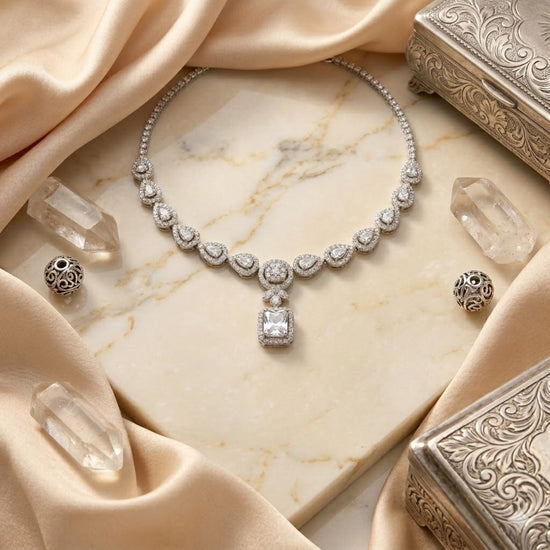 Luxury Crystal Necklace & Earrings Set