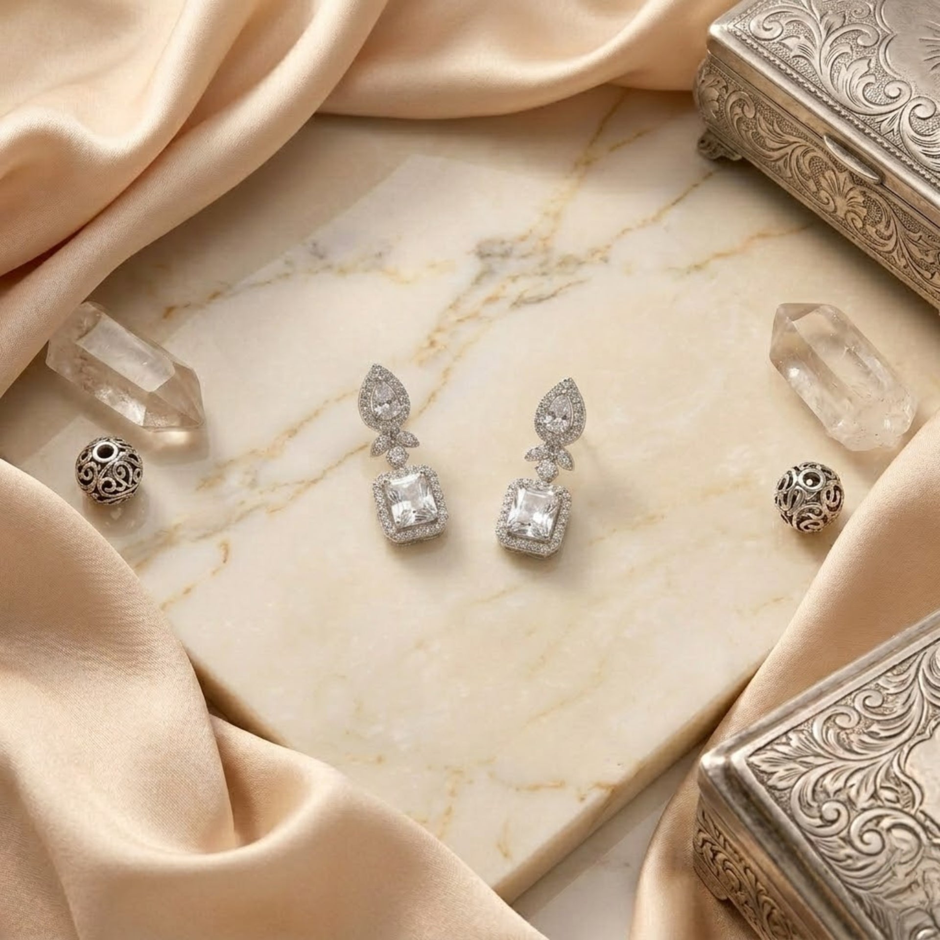 Luxury Crystal Necklace & Earrings Set
